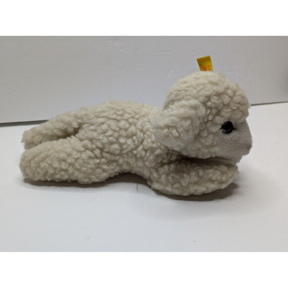 Steiff Lamb Stuffed Plush Mini 7in Sheep Laying Lying 5668/16 Tag In Ear - Picture 8 of 10
